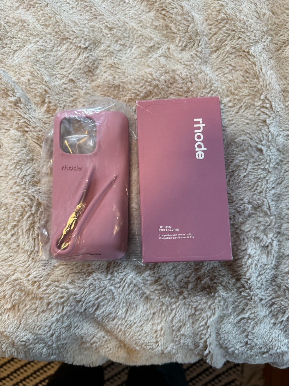rhode Pink Lip Case for iPhone 14 Pro color pretzel